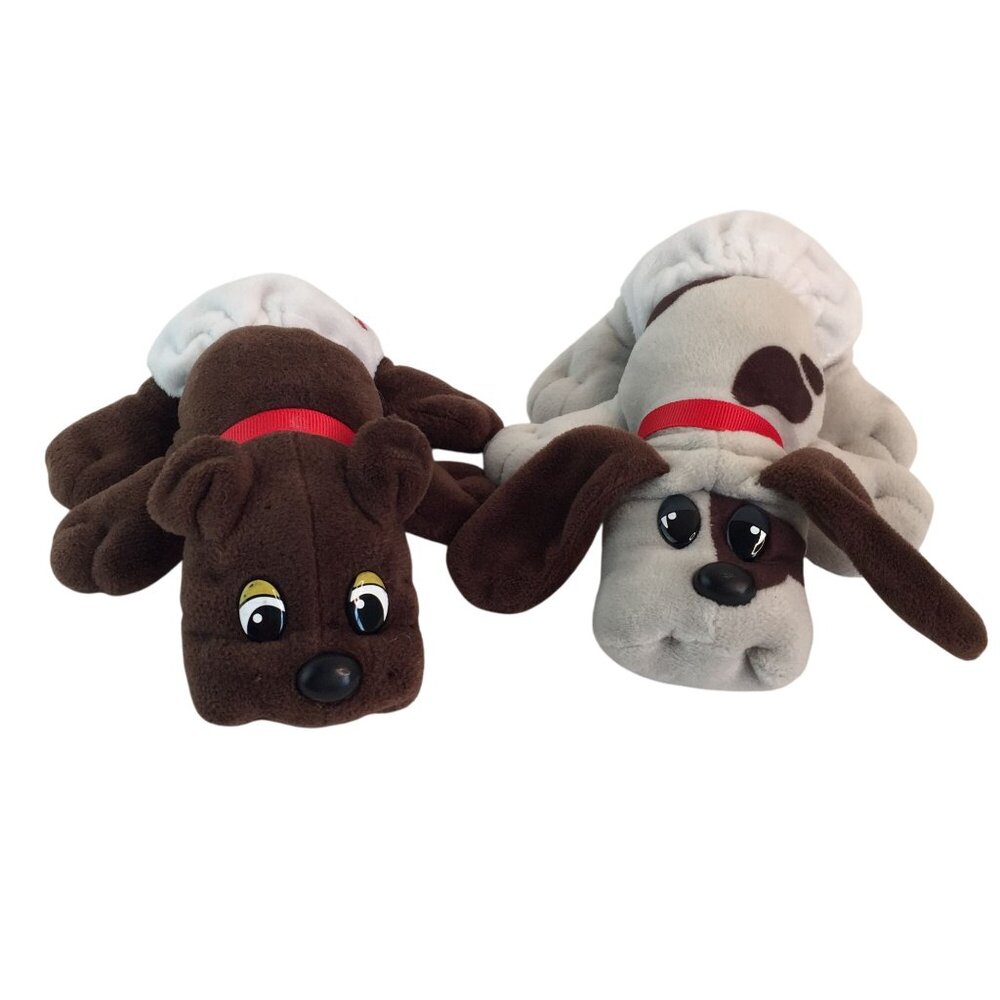 Hasbro Pound Puppies Newborns Brown Gray Lot Plush 8" Stuffed Animal Diaper 2019